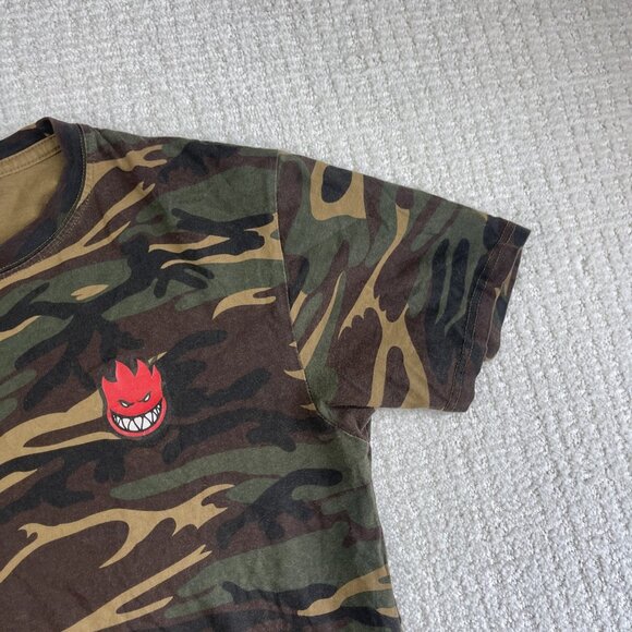 SPITFIRE Wheels CAMO T-Shirt Authentic Skateboard Men Sz M Punk Skater Read - Picture 3 of 16